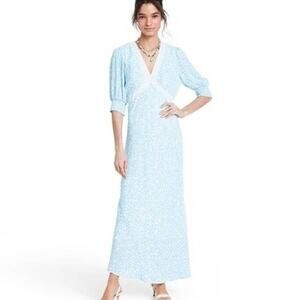 Rixo Target Womens Floral Swing Maxi Dress 14 Romantic Lace Cottagecore Feminine